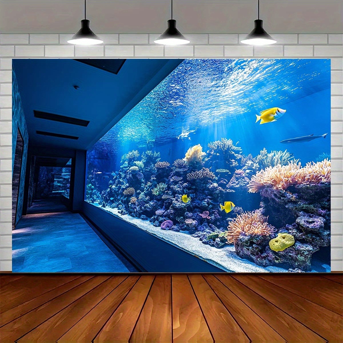 Fish Aquarium Home - Tapestry Subacqueo Vibrante con Barriera Corallina